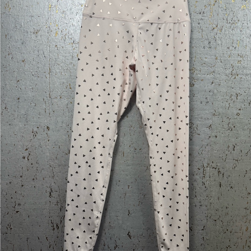 Glyder High Power Leggings in blush pink with rose gold Triangle Pattern